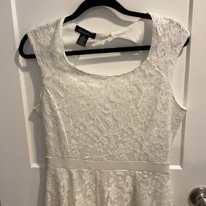 Long white dress with lace overlay medium. Beautiful